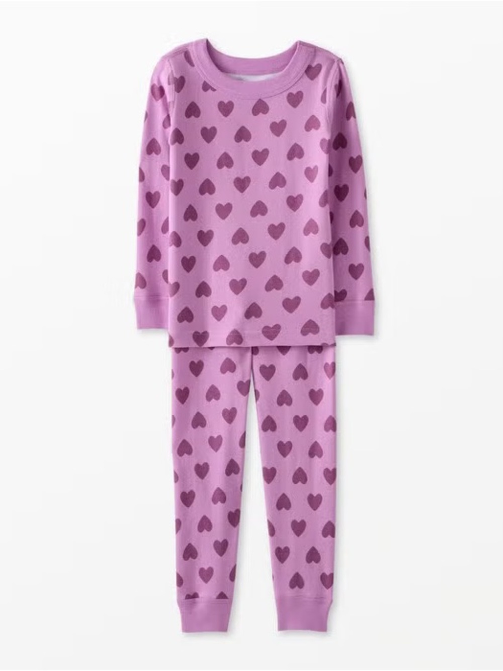 Hanna Andersson Print Long John Pajamas 5T Purple Hears